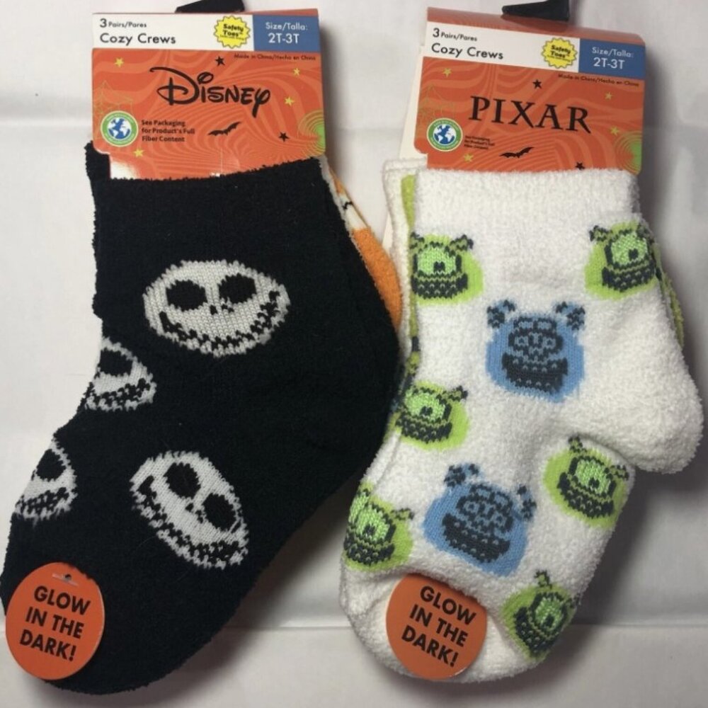 Boys Halloween Jack Nightmare Monsters Socks Cozy Quarter Toddler GID 2T-3T Girl